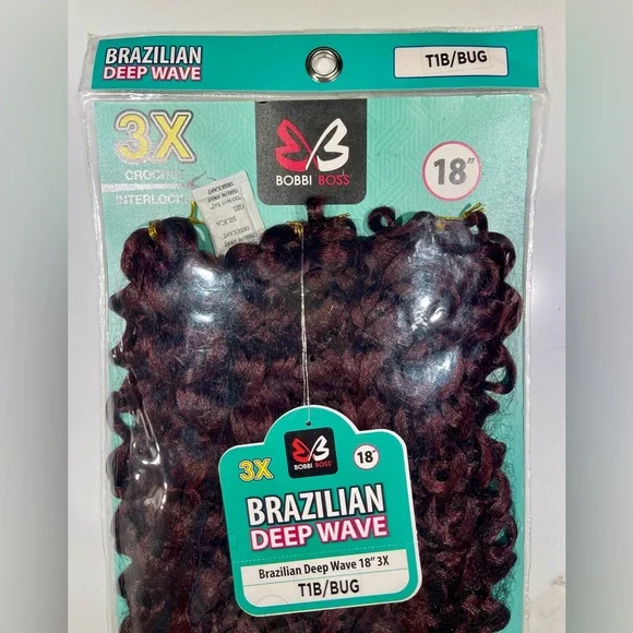 🥳Super Sale🥳2Fer HAIR Sets, 3 Packs 18” Brazilian Wave red/wine & 28” Extensions - Picture 5 of 11